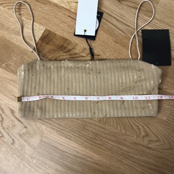 SET NWT RETROFETE Julien Sequin Knit Pant and Vaani Bra set in nude - Picture 8 of 16